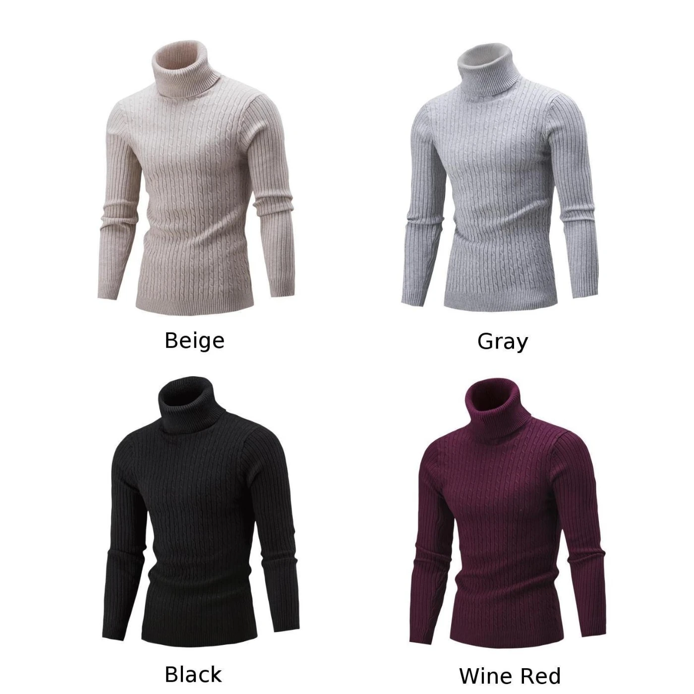 Men Tops Turtleneck Slim Autumn Winter Solid Color Long Sleeve Knitted Warm Jumper Pullover Sweaters Plus Size
Men Tops Turtleneck Slim Autumn Winter Solid Color Long Sleeve Knitted Warm Jumper Pullover Sweaters Plus Size