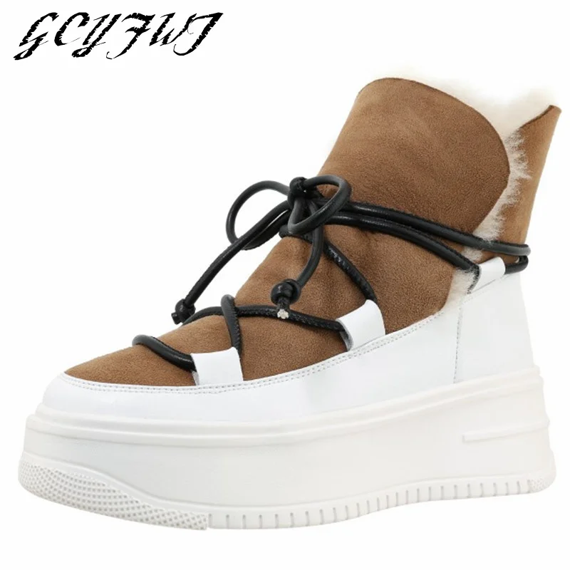 Women's Mid Calf Boots Shallow Snow Boots Office Lady Women Boots Lace-Up Flat Platform Round Toe Plush In Warmest Female Shoes
Women's Mid Calf Boots Shallow Snow Boots Office Lady Women Boots Lace-Up Flat Platform Round Toe Plush In Warmest Female Shoes