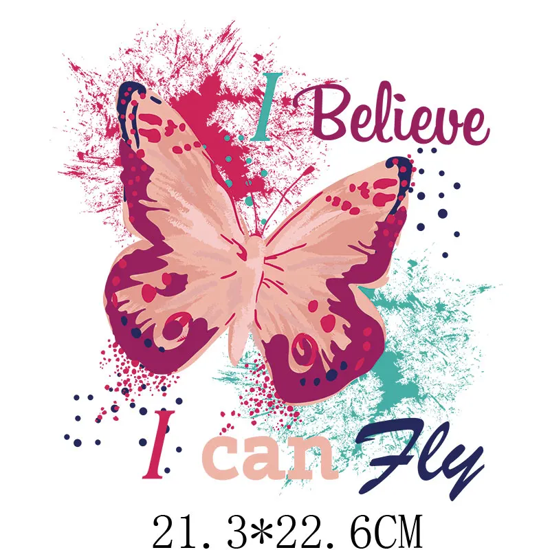 21.3x22.6cm Colorful Butterfly Letter Iron On Patches For DIY Heat Transfer Clothes T-Shirt Thermal Stickers Decoration Printing
21.3x22.6cm Colorful Butterfly Letter Iron On Patches For DIY Heat Transfer Clothes T-Shirt Thermal Stickers Decoration Printing