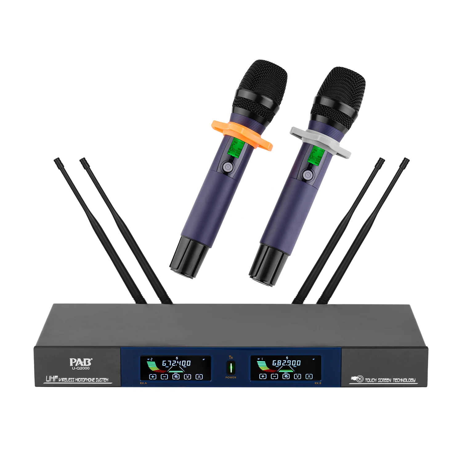 PAB U-Q2000 Multifunctional 100-Channel UHF Wireless Microphone System True Diversity with Touchscreen for Professional Stage
PAB U-Q2000 Multifunctional 100-Channel UHF Wireless Microphone System True Diversity with Touchscreen for Professional Stage