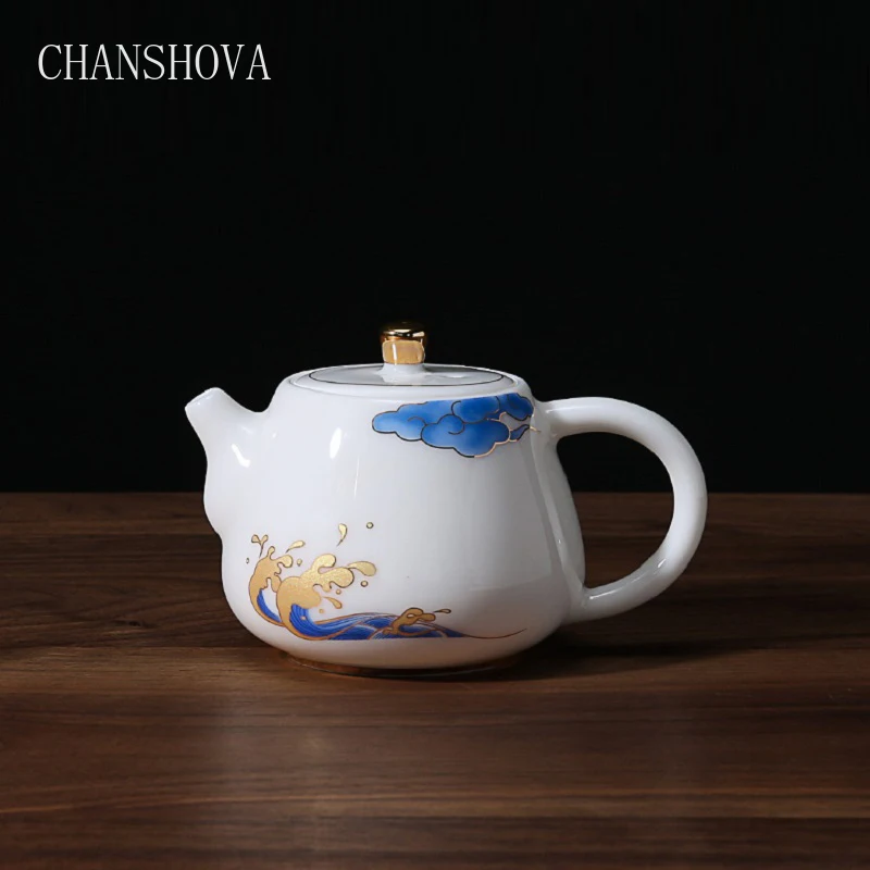 CHANSHOVA On-glazed White Porcelain teapot Handmade 180ml Ceramic tea pots traditional chinese retro style tea set H171
CHANSHOVA On-glazed White Porcelain teapot Handmade 180ml Ceramic tea pots traditional chinese retro style tea set H171