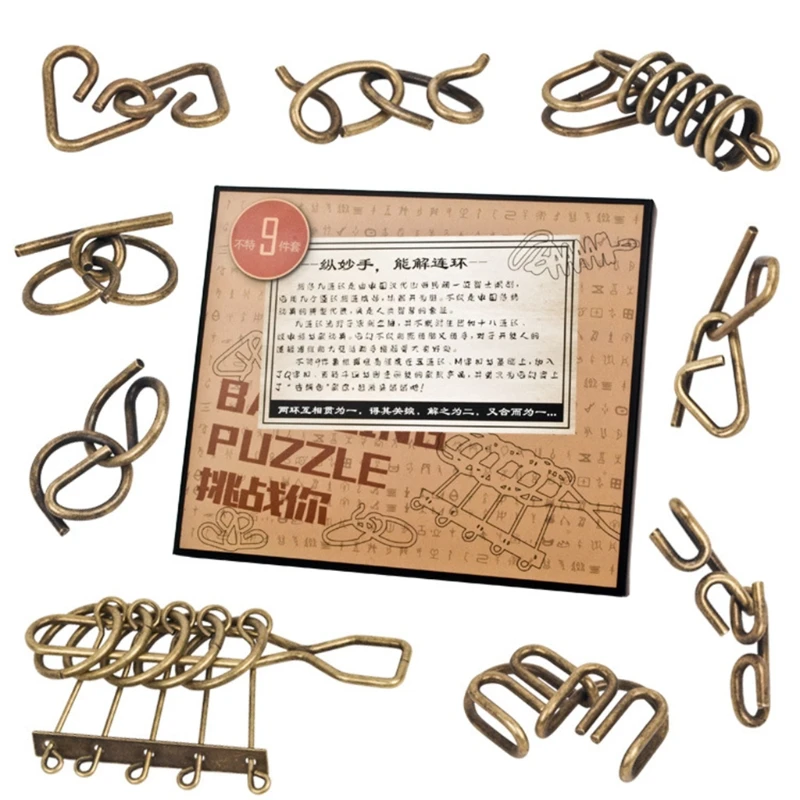 9Pcs Metal Wire Puzzle Set IQ Mind Brain Teaser Link Unlock Interlock Game Gifts N84E
9Pcs Metal Wire Puzzle Set IQ Mind Brain Teaser Link Unlock Interlock Game Gifts N84E