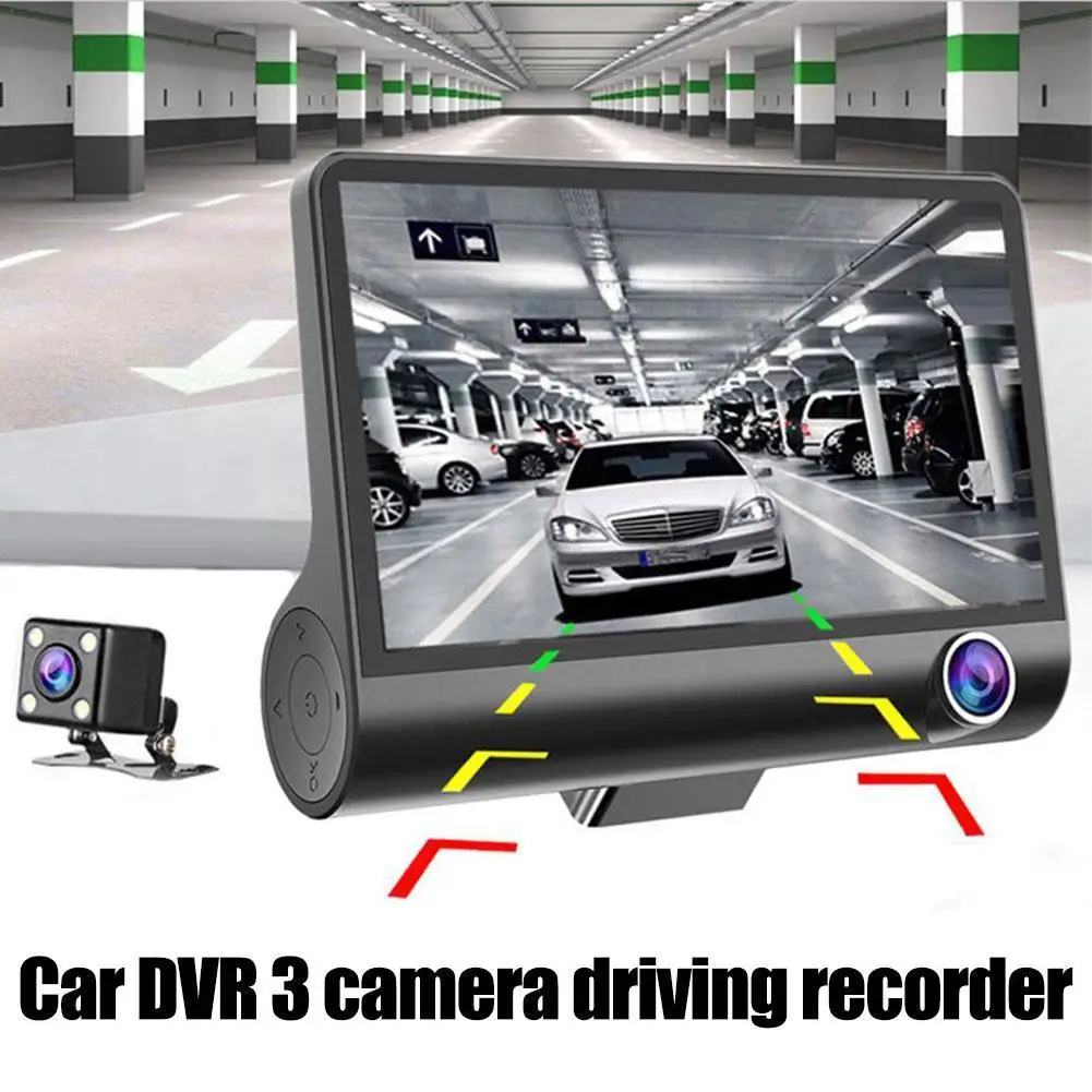 

E-ACE Car DVR 3 Cameras Lens 4.0 Inch Dash Camera Dual Lens suppor Rearview Camera Video Recorder Auto Registrator Dvrs Dash Cam