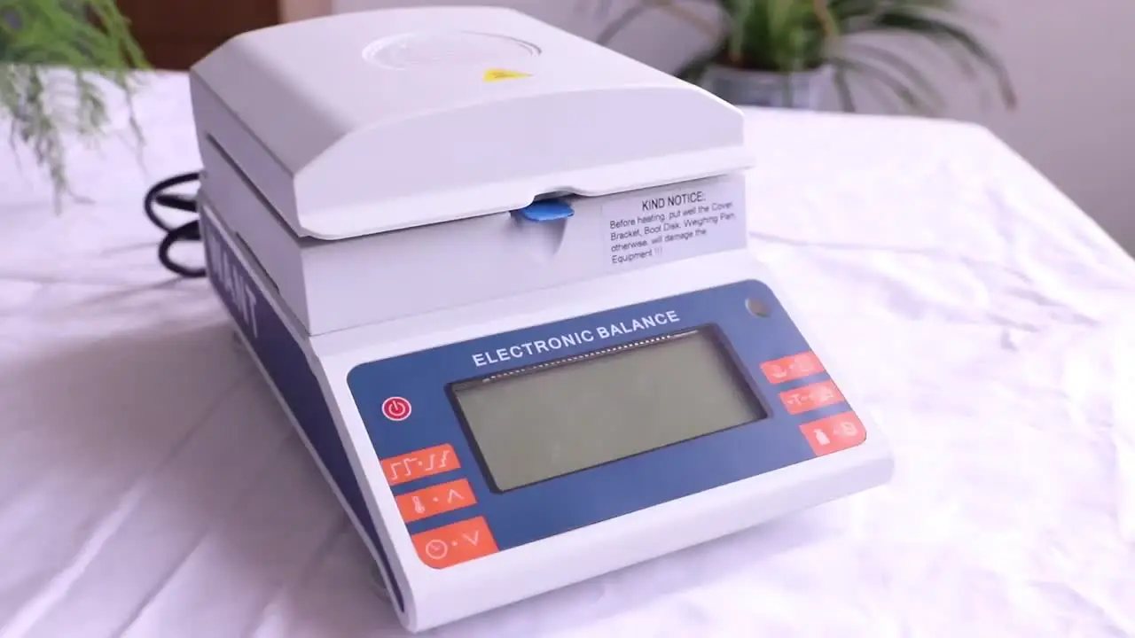 Capacity 50g/100g/120g Readability 1mg/5mg/10mg Halogen heating digital moisture measurement device
Capacity 50g/100g/120g Readability 1mg/5mg/10mg Halogen heating digital moisture measurement device
