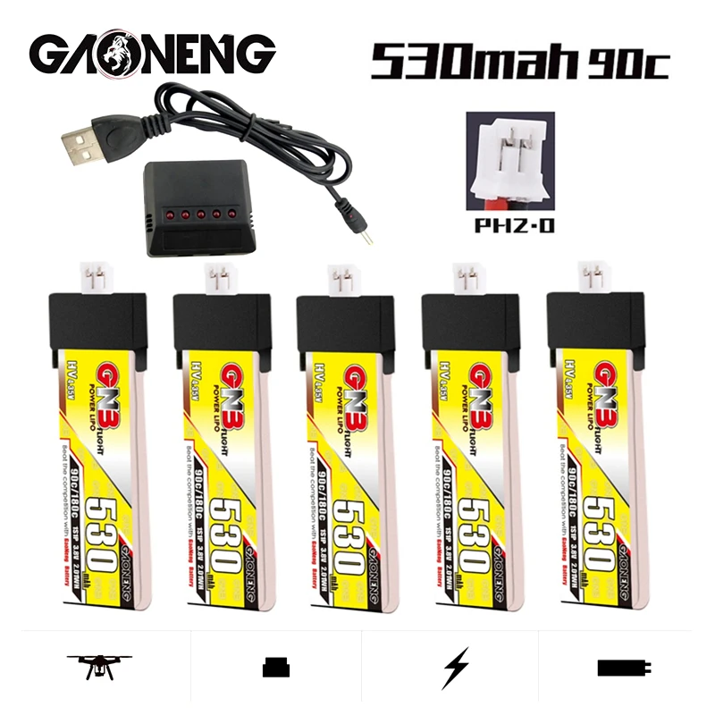 Зарядное устройство Gaoneng GNB 3,8 в 530 мАч 90C/180C 1S HV LiPo для радиоуправляемого квадрокоптера FPV гоночного дрона с разъемом PH2.0
Зарядное устройство Gaoneng GNB 3,8 в 530 мАч 90C/180C 1S HV LiPo для радиоуправляемого квадрокоптера FPV гоночного дрона с разъемом PH2.0