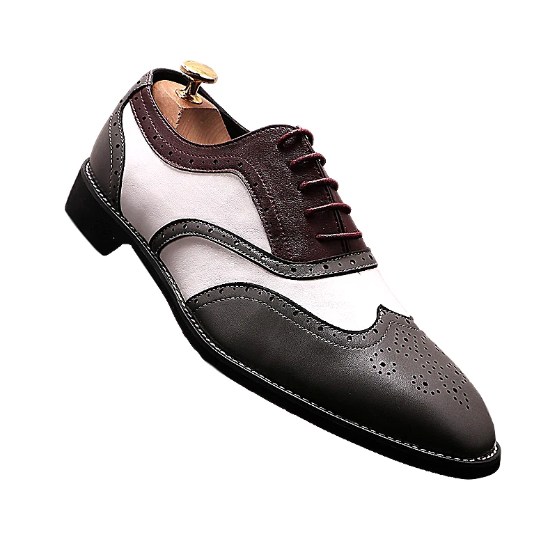 Formal Men Genuine Leather Shoes Lace Up Leather Color Matching Business Casual Shoes Men Carved Gentleman Platform Brock Shoes
Formal Men Genuine Leather Shoes Lace Up Leather Color Matching Business Casual Shoes Men Carved Gentleman Platform Brock Shoes