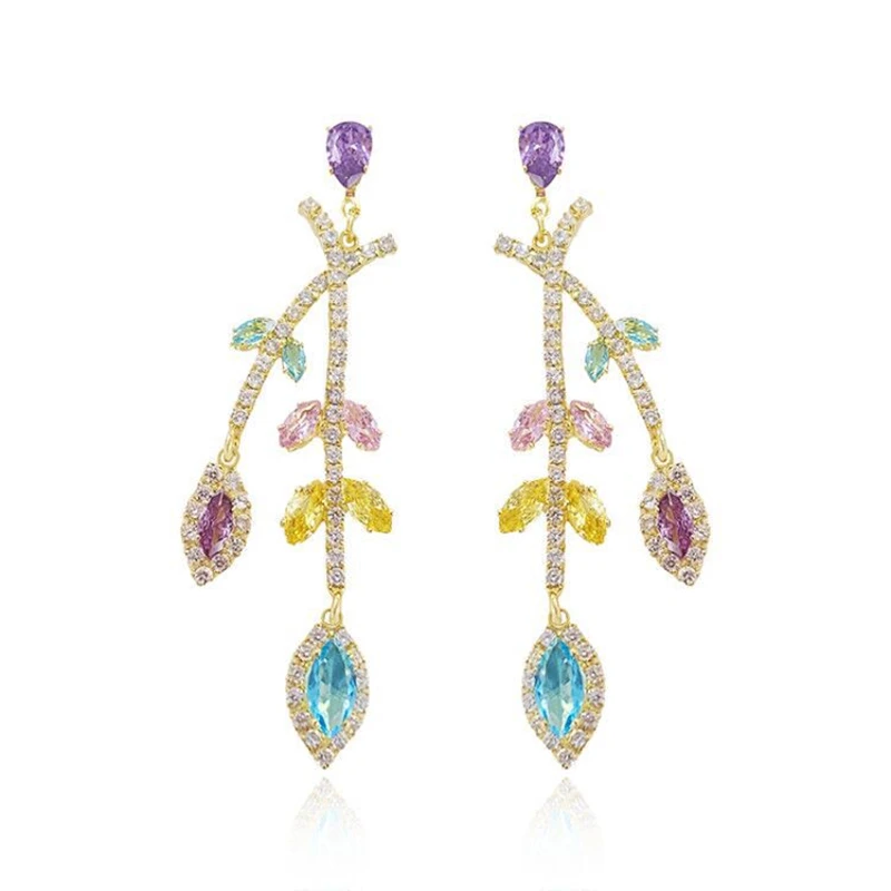 Colorful Leaves Branches Peace Crystal Zircon Tassel earring Modern Geometric Korean Pop Jewelry Wedding Party Gift
Colorful Leaves Branches Peace Crystal Zircon Tassel earring Modern Geometric Korean Pop Jewelry Wedding Party Gift