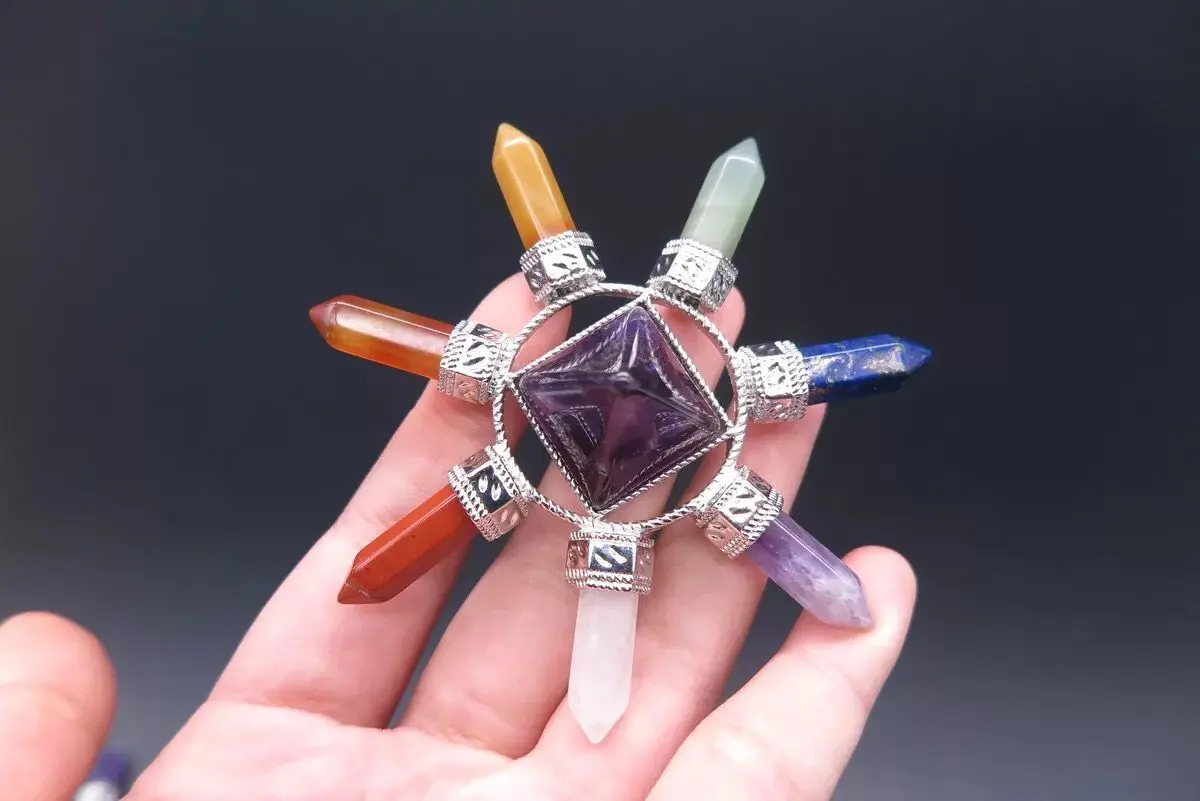 Natural Pyramid Crystal Energy Generator Chakra Stone Points Seven Direction Amethyst Reiki Stone for Healing Meditation
Natural Pyramid Crystal Energy Generator Chakra Stone Points Seven Direction Amethyst Reiki Stone for Healing Meditation