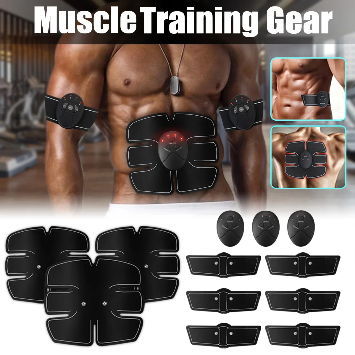 12PCS Set Abs Abdominal Muscle Stimulator Electric Massager Training Exerciser Toning Belt Waist Arm Leg Body Fitness Trainer
12PCS Set Abs Abdominal Muscle Stimulator Electric Massager Training Exerciser Toning Belt Waist Arm Leg Body Fitness Trainer