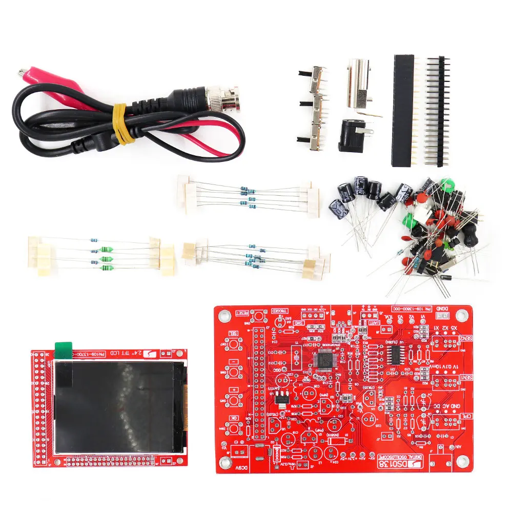 Oscilloscope Kit 2.4" TFT DIY Oscilloscope Digital Kit Oscilloscope Handheld Pocket Sized with Alligator Probe Test Clip
Oscilloscope Kit 2.4" TFT DIY Oscilloscope Digital Kit Oscilloscope Handheld Pocket Sized with Alligator Probe Test Clip