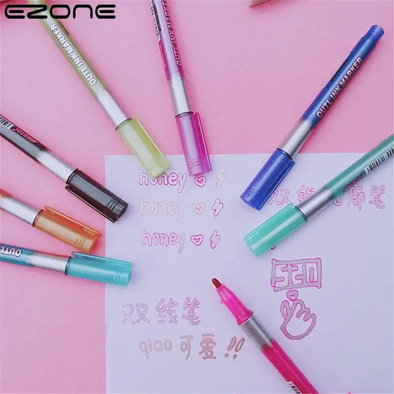 EZONE Outline Metallic Markers 8 Colors Metallic Double Lines Art Markers Pen Stationery Art Drawing Pens
EZONE Outline Metallic Markers 8 Colors Metallic Double Lines Art Markers Pen Stationery Art Drawing Pens