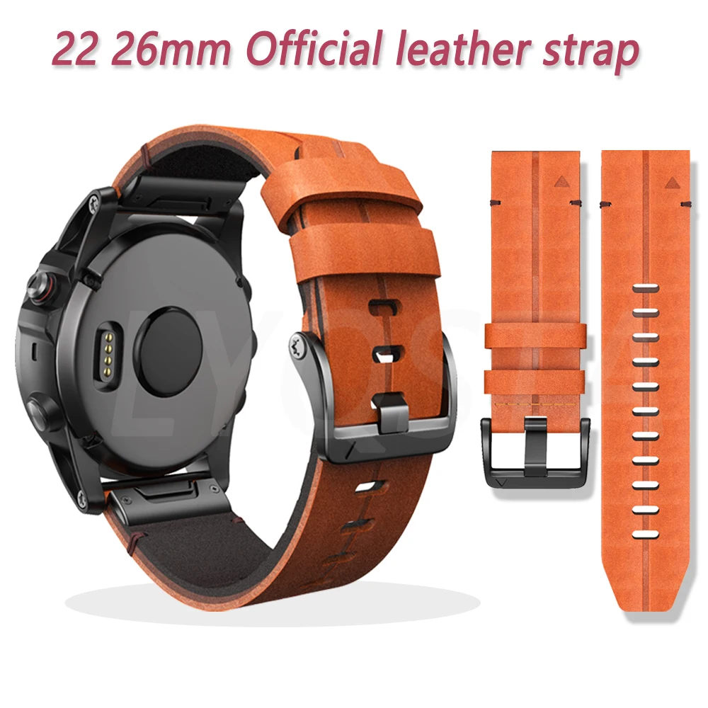 26mm Genuine Leather Smart Watch Strap For Garmin Fenix 6X 6 Pro 5X 5 Plus 3HR 935 S60 D2 MK2 Bracelet Quick Release Wristband
26mm Genuine Leather Smart Watch Strap For Garmin Fenix 6X 6 Pro 5X 5 Plus 3HR 935 S60 D2 MK2 Bracelet Quick Release Wristband