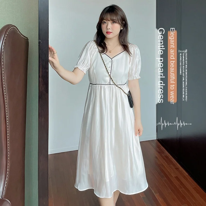 2021 Summer Fashion Korean Version Large Size Dress Xl-5xl French Sweet Waist Slimming Dress DR210119
2021 Summer Fashion Korean Version Large Size Dress Xl-5xl French Sweet Waist Slimming Dress DR210119