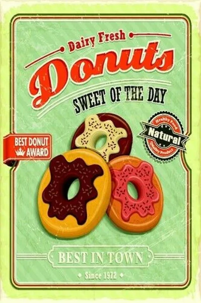 Vintage Homemade Dairy Fresh Donuts Sweet of the Day Metal Tin Sign 8x12 Inch Retro Home Kitchen Cafe Shop Wall Decor Poster New
Vintage Homemade Dairy Fresh Donuts Sweet of the Day Metal Tin Sign 8x12 Inch Retro Home Kitchen Cafe Shop Wall Decor Poster New