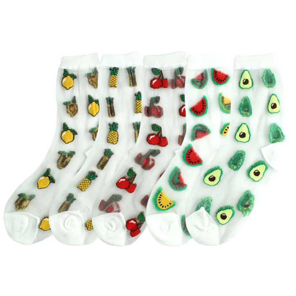 Korean Style Thin Transparent Funny Socks Women Fruit Avocado Watermelon Pineapple Creative Design Glass Lace
Korean Style Thin Transparent Funny Socks Women Fruit Avocado Watermelon Pineapple Creative Design Glass Lace