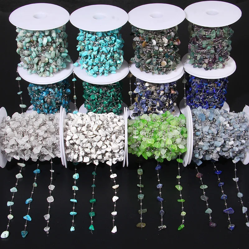 Stainless Steel Chain Quartz Gem Beads Irregular Shape Blue Chips Stone Bead Chain For Bracelets Necklace Anklets Jewelry Making
Stainless Steel Chain Quartz Gem Beads Irregular Shape Blue Chips Stone Bead Chain For Bracelets Necklace Anklets Jewelry Making
