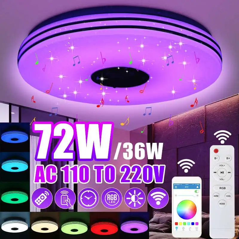 32W 72W RGB Dimmable Music Ceiling Light Home Lighting APP bluetooth Music Light Bedroom Smart LED Ceiling Lamp Remote Control
32W 72W RGB Dimmable Music Ceiling Light Home Lighting APP bluetooth Music Light Bedroom Smart LED Ceiling Lamp Remote Control