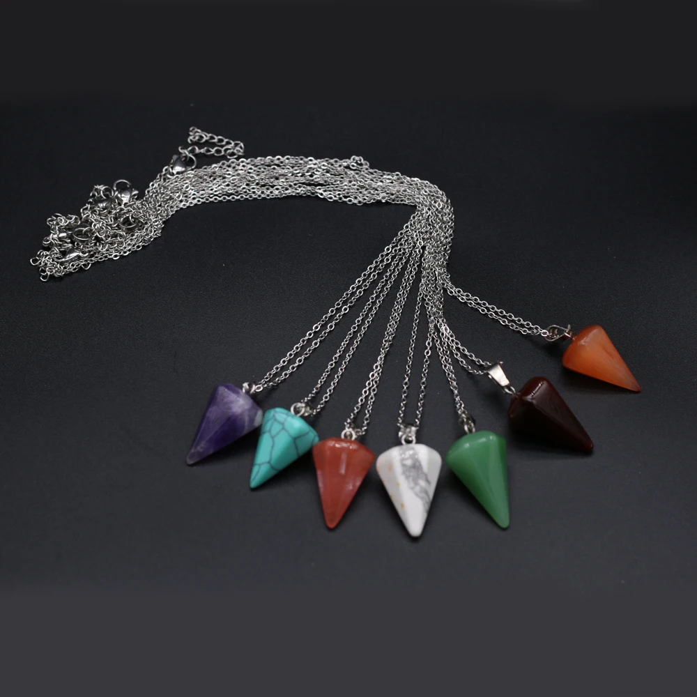 Small Necklace Natural Multilateral Tapered Semi-Precious Stone Pendant Necklace for Romantic Love Wedding Gifts for Ms 15x25mm
Small Necklace Natural Multilateral Tapered Semi-Precious Stone Pendant Necklace for Romantic Love Wedding Gifts for Ms 15x25mm