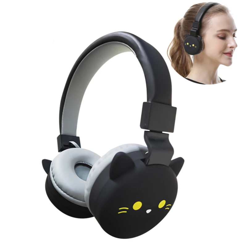 Cool Cartoon Headset 3D Black Cat Wireless Headphones Bluetooth-Compatible Support FM Function Girl Music Stereo Headphones
Cool Cartoon Headset 3D Black Cat Wireless Headphones Bluetooth-Compatible Support FM Function Girl Music Stereo Headphones
