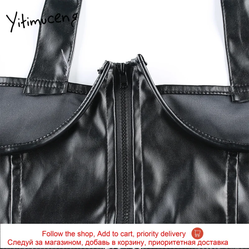 Yitimuceng Zipper Tank Top for Women Red Slim Sleeveless Black Short Crop Tops Strap Clothes Streetwear 2021 Fashion Summer New
Yitimuceng Zipper Tank Top for Women Red Slim Sleeveless Black Short Crop Tops Strap Clothes Streetwear 2021 Fashion Summer New