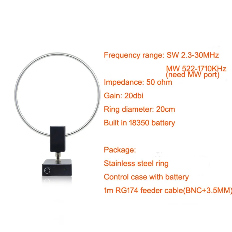 GA450 Loop Antenna SDR Short Medium Wave HF Radio VOA Antenna SW 2.30-30MHz MW 522-1710KHz For Malachite SDR radio Tescun
GA450 Loop Antenna SDR Short Medium Wave HF Radio VOA Antenna SW 2.30-30MHz MW 522-1710KHz For Malachite SDR radio Tescun