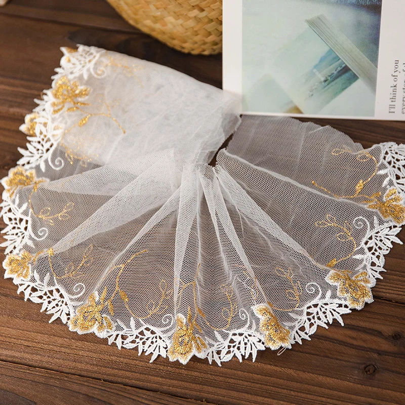 Gold Lace Ribbon For Crafting 12cm Wide Floral Embroidery Sewing Fabrics Home Deocr Curtains DIY Embellishments Trimming By Yard
Gold Lace Ribbon For Crafting 12cm Wide Floral Embroidery Sewing Fabrics Home Deocr Curtains DIY Embellishments Trimming By Yard