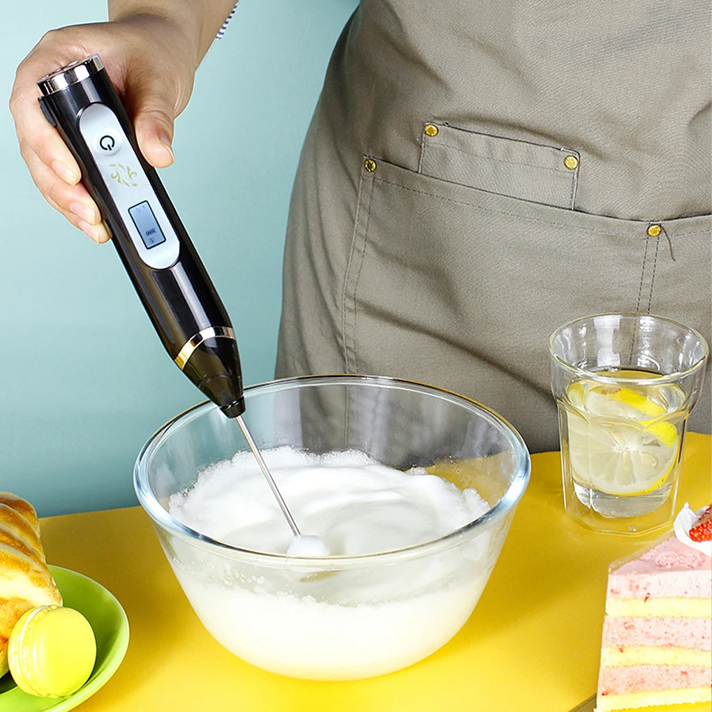 Handheld Electric Egg Mixer USB Rechargeable Milk Frother LED Adjustable Household Coffee Whisk Kitchen Tool
Handheld Electric Egg Mixer USB Rechargeable Milk Frother LED Adjustable Household Coffee Whisk Kitchen Tool