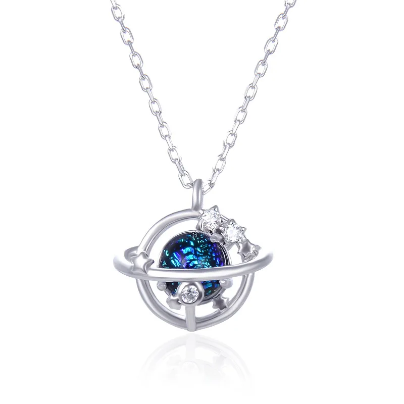 Japan and South Korea small fresh glass pendant s925 pure silver planet necklace lady creative retro collarbone chain jewelry
Japan and South Korea small fresh glass pendant s925 pure silver planet necklace lady creative retro collarbone chain jewelry