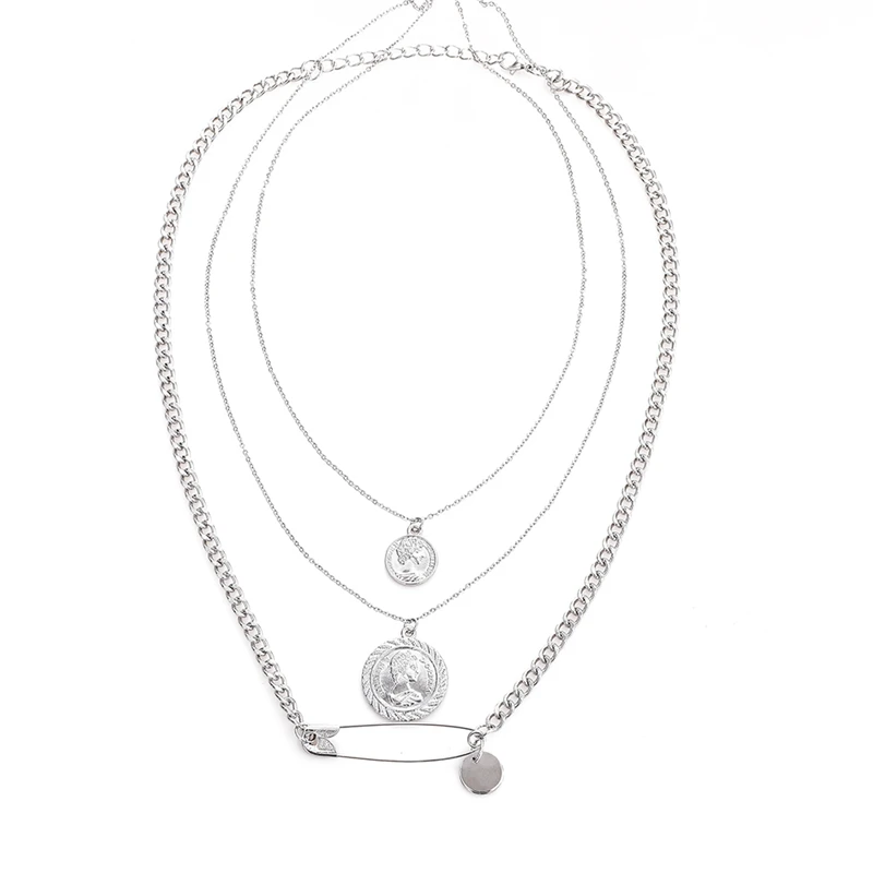 3 шт./компл. кулон из медного сплава Queen Elizabeth II серебряное ожерелье с микро-круглой