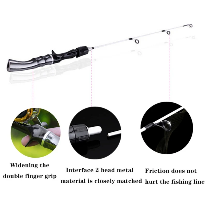 NEW 65CM Winter Ice Fishing Rods 2 tips Spinning Rod Carbon Fiber Ice pole Ultra-light Carp Fishing toolym
NEW 65CM Winter Ice Fishing Rods 2 tips Spinning Rod Carbon Fiber Ice pole Ultra-light Carp Fishing toolym
