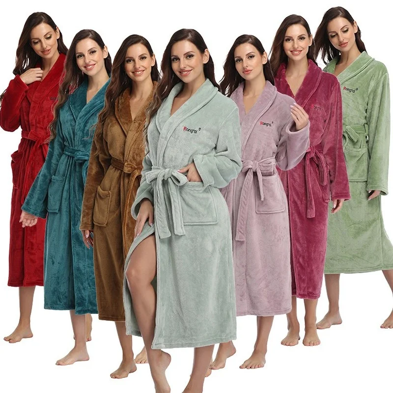 Winter Thick Coral Fleece Pajamas Bathrobe Flannel Lapel Couple Home Wear Bath Robe Sleepwear Silk Robes for Women
Winter Thick Coral Fleece Pajamas Bathrobe Flannel Lapel Couple Home Wear Bath Robe Sleepwear Silk Robes for Women