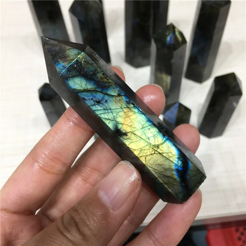 Natural Stone Labradorite Wand Point Healing Gemstone Hexagonal Wand Home Decor Witchcraft
Natural Stone Labradorite Wand Point Healing Gemstone Hexagonal Wand Home Decor Witchcraft