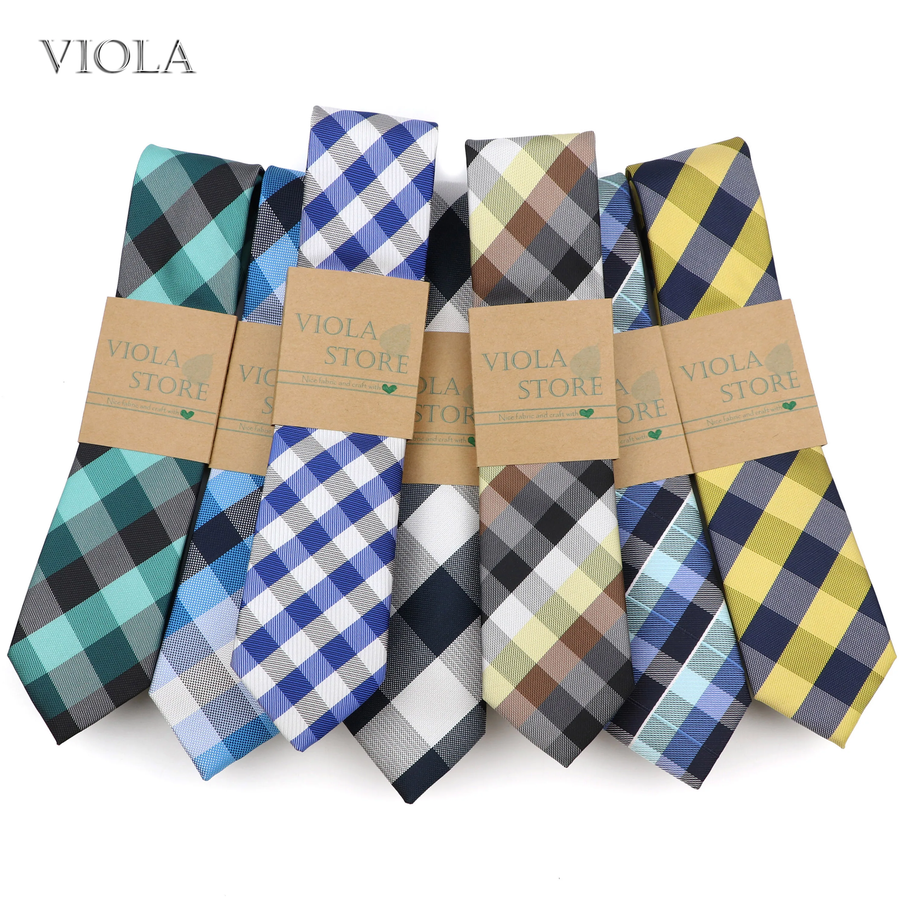 Classic Jacquard Plaid Striped Necktie 6cm Polyester Blue Male Slim Tie Skinny Tuxedo Suit Shirt Cravat Gift For Men Accessory | Аксессуары