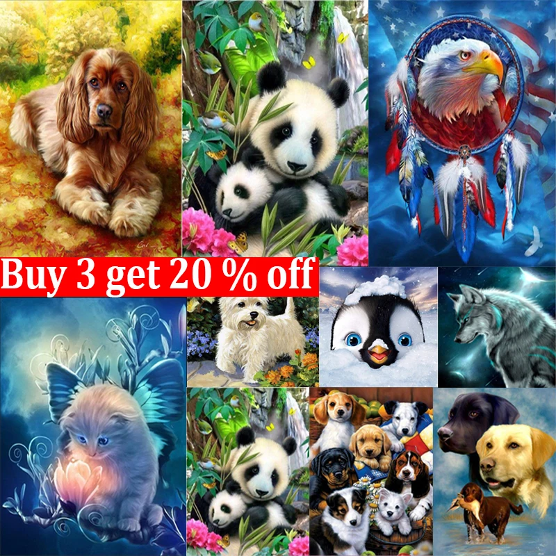 Full Drill 5D Diamond Painting Color Animal Diamond Embroidery Tiger/Cat/Dog Cross Stitch DIY Home Decoration New Year Gift
Full Drill 5D Diamond Painting Color Animal Diamond Embroidery Tiger/Cat/Dog Cross Stitch DIY Home Decoration New Year Gift