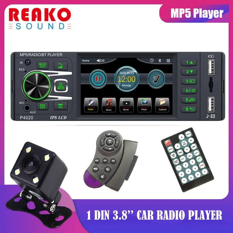 REAKOSOUND 1 Din 3.8'' Universal Car MP5 Player Bluetooth FM Audio Stereo Radio Steering Wheel Control Auto Multimedias Player
REAKOSOUND 1 Din 3.8'' Universal Car MP5 Player Bluetooth FM Audio Stereo Radio Steering Wheel Control Auto Multimedias Player