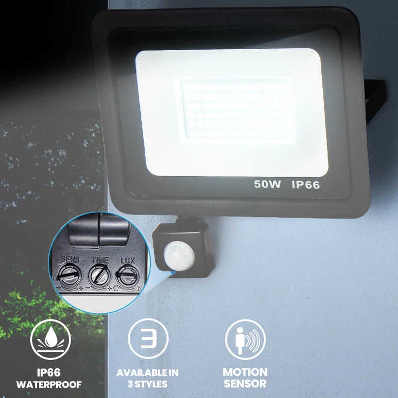 PIR Motion Sensor LED Flood Lights Projector 100W 50W 30W 20W 10W Outdoor Lighting IP66 Waterproof Security Floodlight Spotlight
PIR Motion Sensor LED Flood Lights Projector 100W 50W 30W 20W 10W Outdoor Lighting IP66 Waterproof Security Floodlight Spotlight
