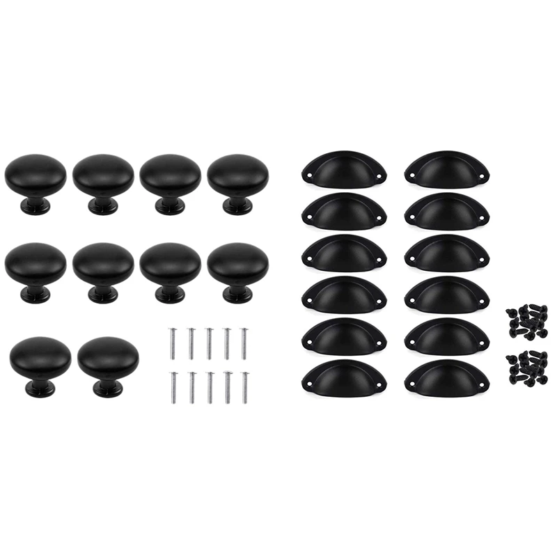 12Pcs Door Drawer Cabinet Iron Shell Cup Semicircle Handle Pull Knob With 10PCS Black Drawer Door Handle
12Pcs Door Drawer Cabinet Iron Shell Cup Semicircle Handle Pull Knob With 10PCS Black Drawer Door Handle