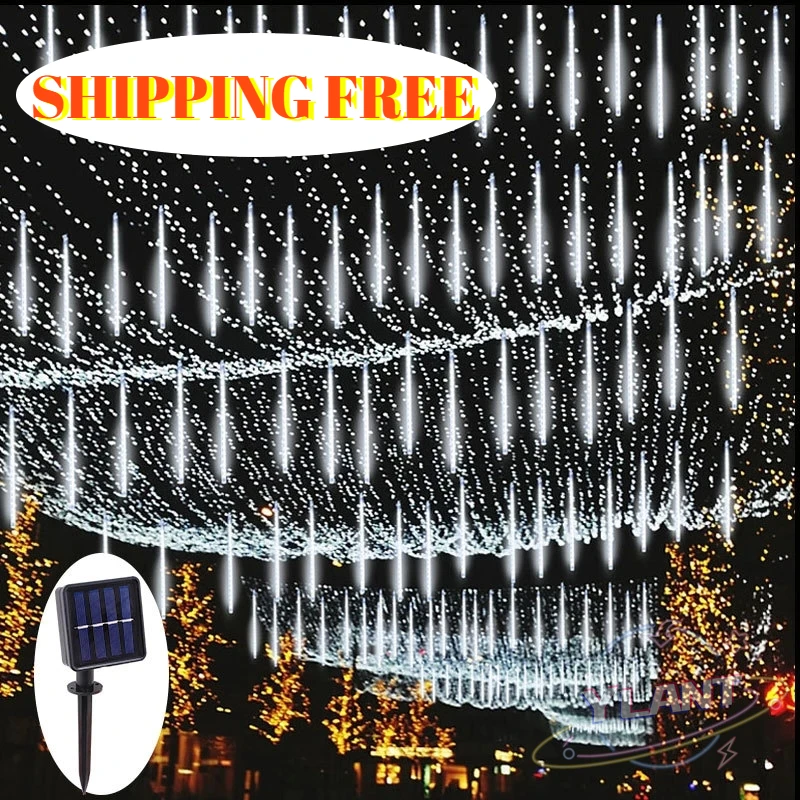 Solar LED Meteor Shower Rain Lights Holiday String Lights Waterproof Garden Light 8 Tubes 144 Leds Christmas Wedding Decoration 
Solar LED Meteor Shower Rain Lights Holiday String Lights Waterproof Garden Light 8 Tubes 144 Leds Christmas Wedding Decoration