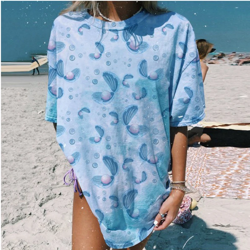 Fashion Tops 2021 Summer Plus Size Hip Hop Style Blue Print Oversized T Shirt Women O Nevk Short Sleeve Casual Loose High Street
Fashion Tops 2021 Summer Plus Size Hip Hop Style Blue Print Oversized T Shirt Women O Nevk Short Sleeve Casual Loose High Street