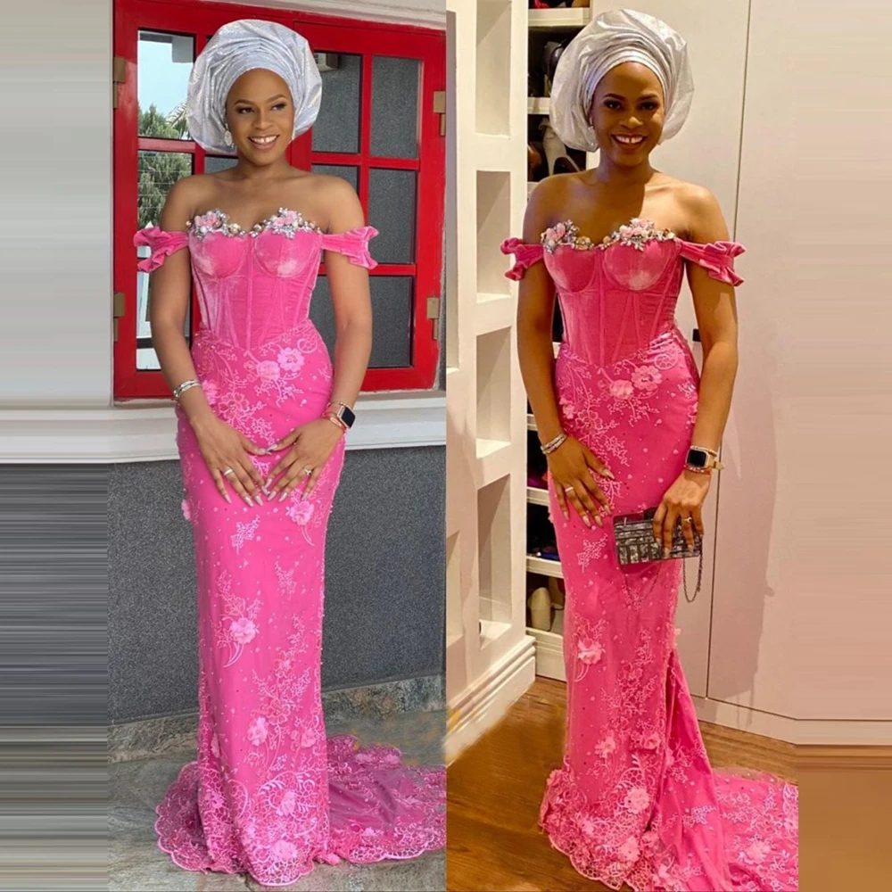 Sweetheart Prom Dresses Elegant Off Shoulder Formal Dress 3D flowers Lace Applique Evening dress Party Gowns Arabic Aso Ebi
Sweetheart Prom Dresses Elegant Off Shoulder Formal Dress 3D flowers Lace Applique Evening dress Party Gowns Arabic Aso Ebi