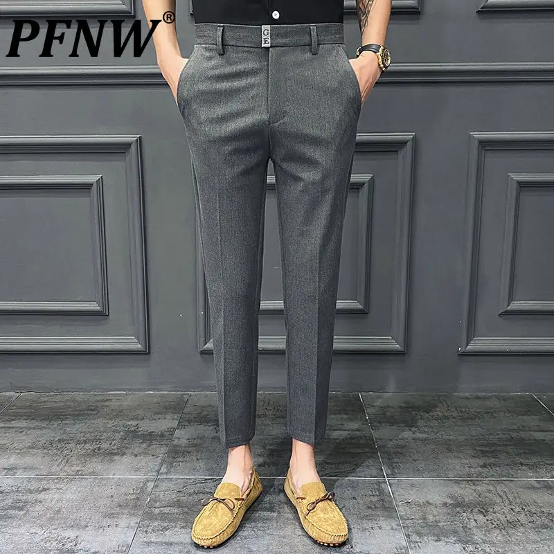 PFNW Business Style Classic Suit Pants Men's Slim Fit Legged Korean Ankle Length Trousers Mature Male Smart Casual Clothes X1477
PFNW Business Style Classic Suit Pants Men's Slim Fit Legged Korean Ankle Length Trousers Mature Male Smart Casual Clothes X1477