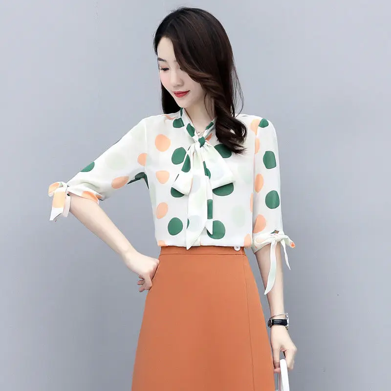 Korean Fashion Versatile Elegant Style Wave Point Chiffon Single Breasted Office Work Vintage Elegant Formal Slim Shirts
Korean Fashion Versatile Elegant Style Wave Point Chiffon Single Breasted Office Work Vintage Elegant Formal Slim Shirts