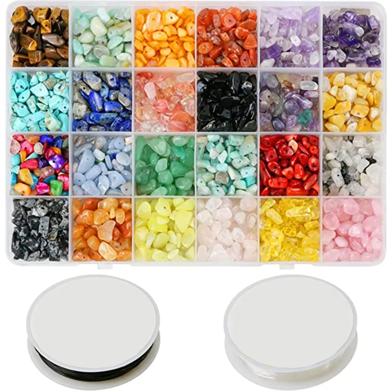 Natural Chip Gem Beads, Gem Bead Set and 2 Rolls of Jewelry Bead Thread, Very Suitable for DIY Jewelry Making
Natural Chip Gem Beads, Gem Bead Set and 2 Rolls of Jewelry Bead Thread, Very Suitable for DIY Jewelry Making