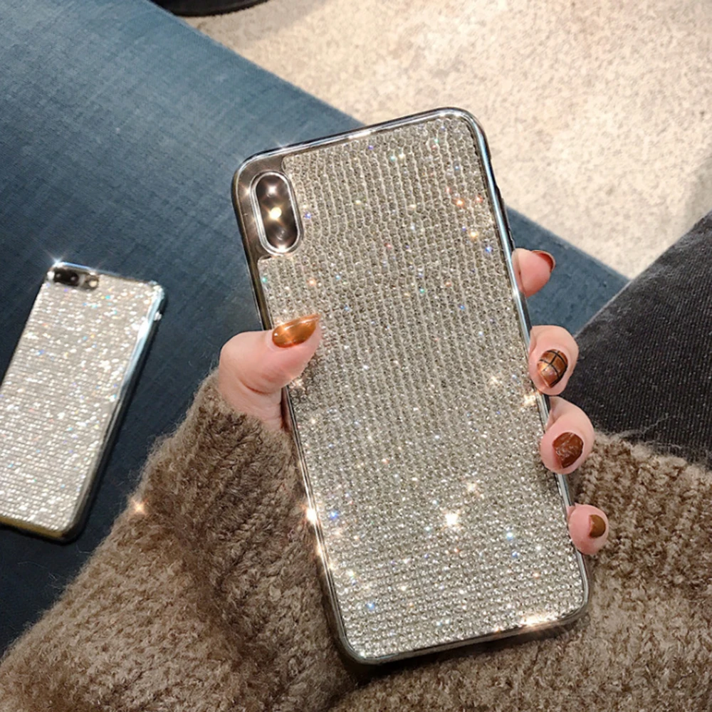 Элегантный ударопрочный чехол для телефона с бриллиантами iPhone X XS Max XR 6 6s 7 8 Plus