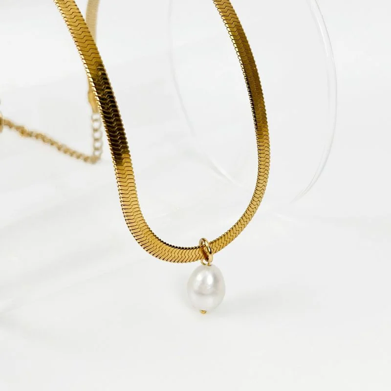 LOVOACC Punk Irregular Baroque Pearl Pendant Necklace for Women Girls Titanium Steel Flat Chain Gold Color Necklace Accessories
LOVOACC Punk Irregular Baroque Pearl Pendant Necklace for Women Girls Titanium Steel Flat Chain Gold Color Necklace Accessories