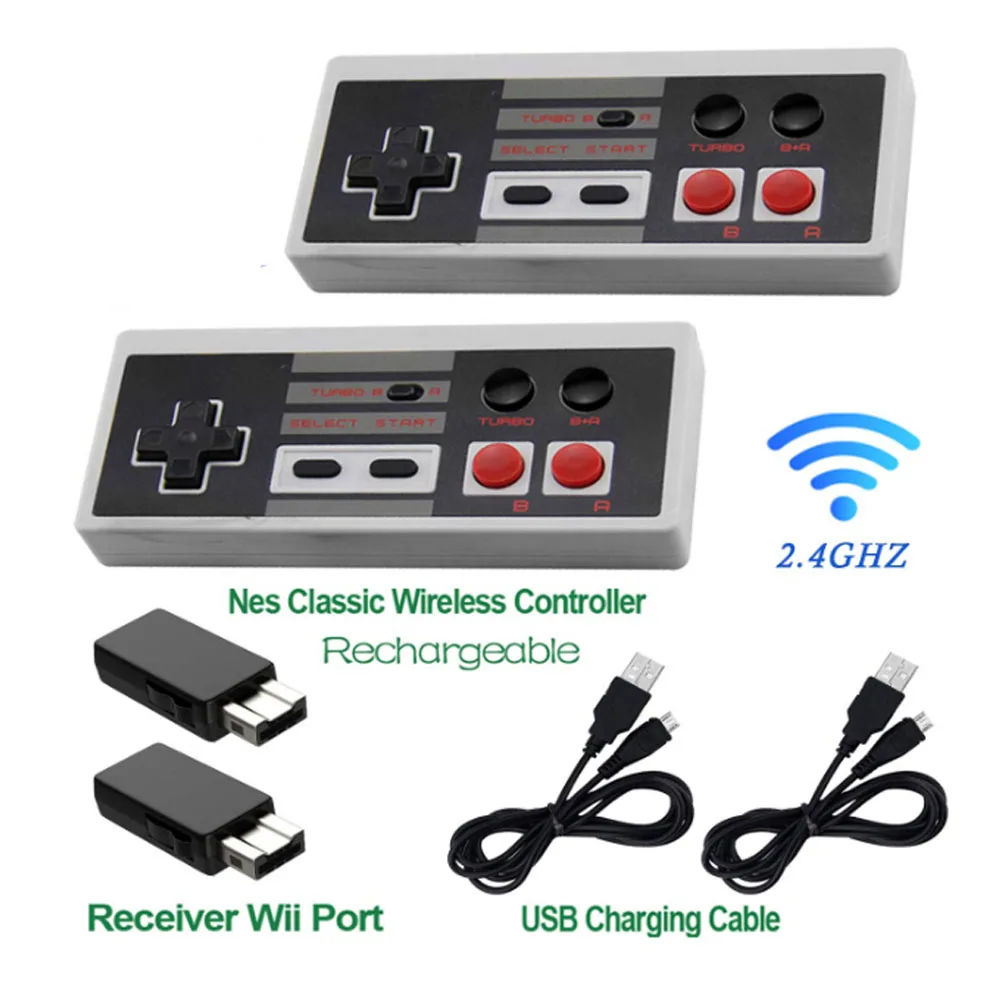 Классический беспроводной мини-контроллер NES перезаряжаемый турбо/Домашняя