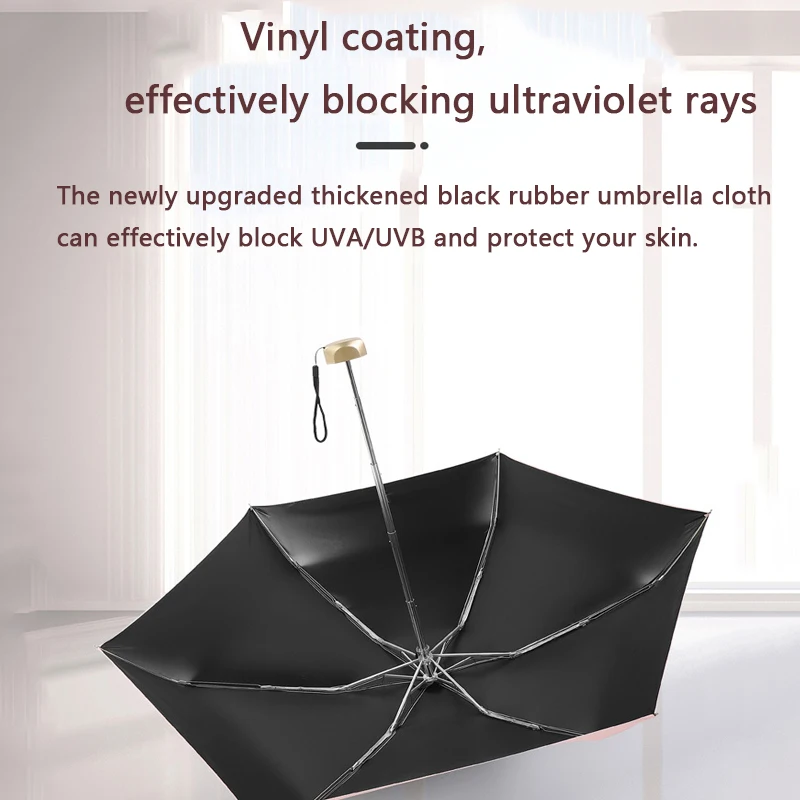 Outdoor Mini Foldable Umbrella Anti-UV Manual Women Black Coating Sunny And Rainy Waterproof Windproof Umbrella Women Gift
Outdoor Mini Foldable Umbrella Anti-UV Manual Women Black Coating Sunny And Rainy Waterproof Windproof Umbrella Women Gift