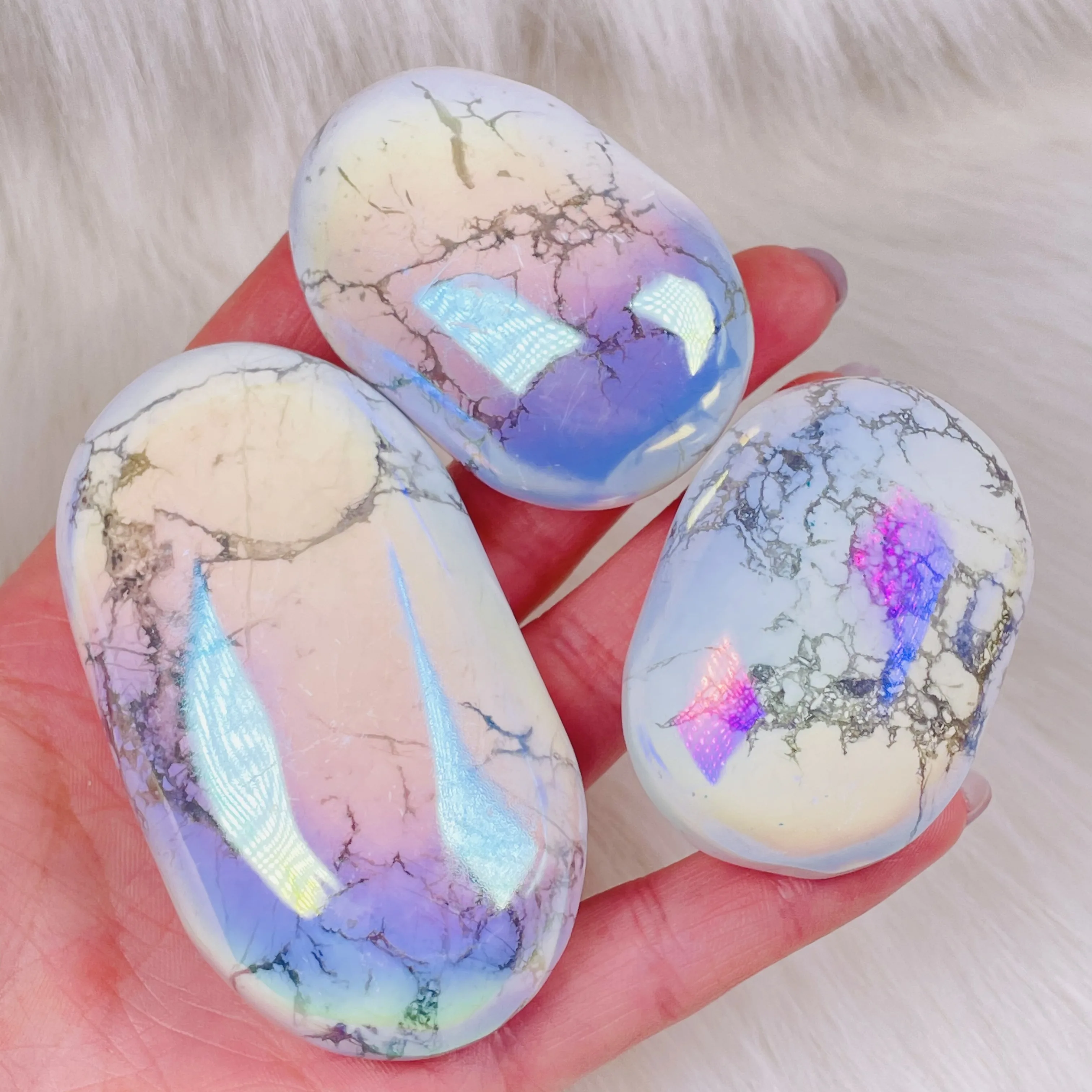 Natural Electroplated Colored White Turquoise Crystal Massage Wand Gemstone Polished Healing Stone
Natural Electroplated Colored White Turquoise Crystal Massage Wand Gemstone Polished Healing Stone