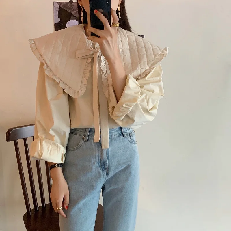 Alien Kitty Women Chic 2021 New Shirts Spring Solid Sweet Retro French Gentle Long Sleeves Elegance Loose Blouse Female Tops
Alien Kitty Women Chic 2021 New Shirts Spring Solid Sweet Retro French Gentle Long Sleeves Elegance Loose Blouse Female Tops