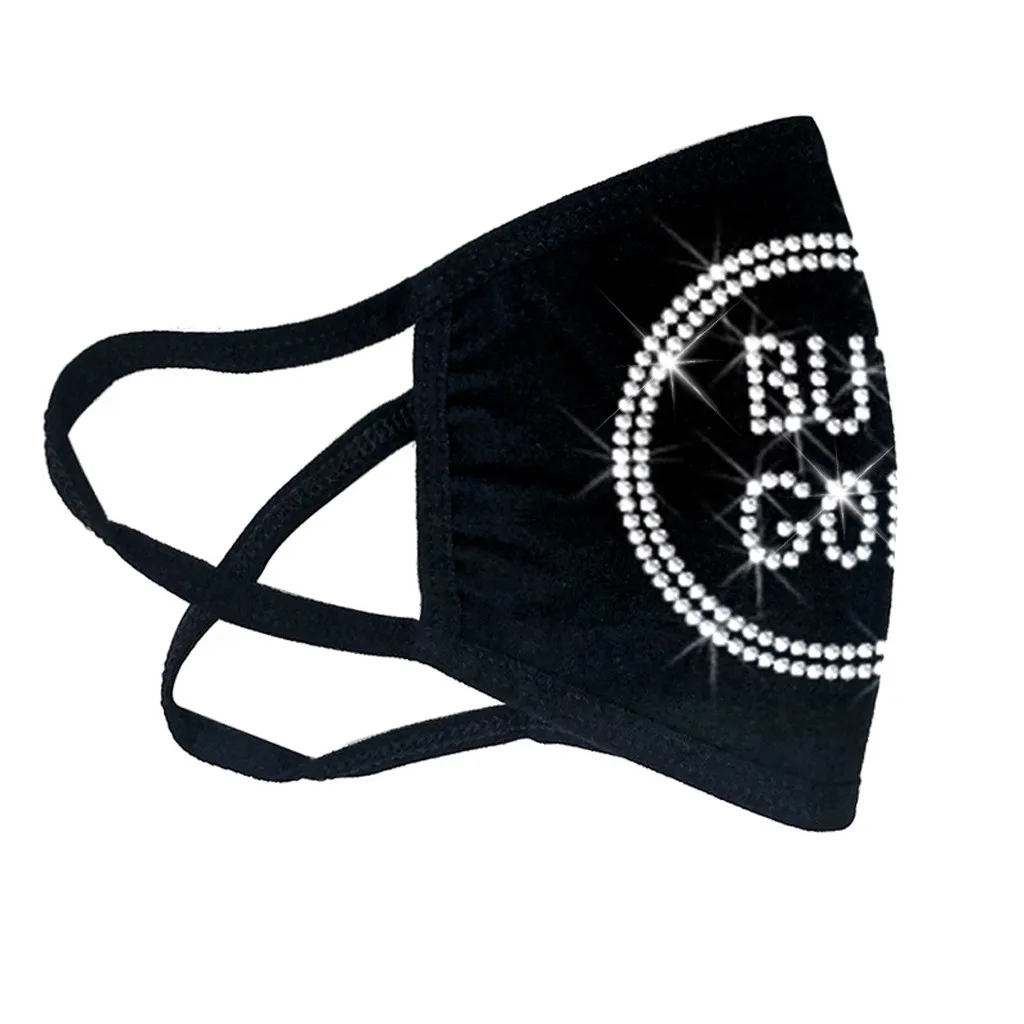 Women Fashion Party NIght Bling Bling Letter Rhinestone Mask Reusable Outdoor Dustproof Breathable Cotton Face Mask mascarillas
Women Fashion Party NIght Bling Bling Letter Rhinestone Mask Reusable Outdoor Dustproof Breathable Cotton Face Mask mascarillas